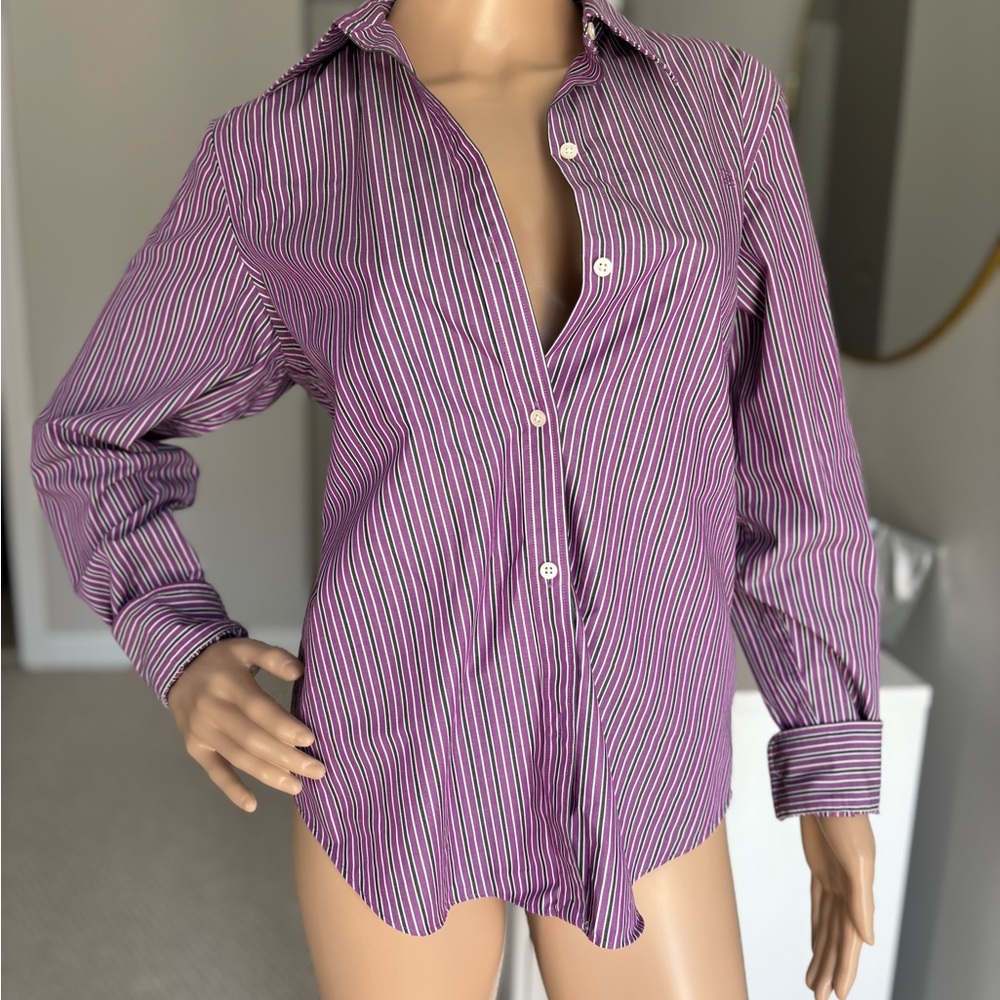 Ralph Lauren Purple Striped Button Down Shirt